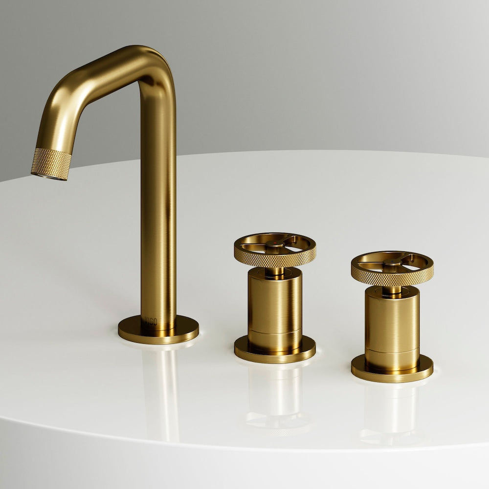 Cass 10" W Widespread 2-Handle Bathroom Faucet in Matte Brushed Gold