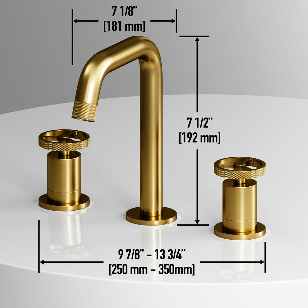 Cass 10" W Widespread 2-Handle Bathroom Faucet in Matte Brushed Gold