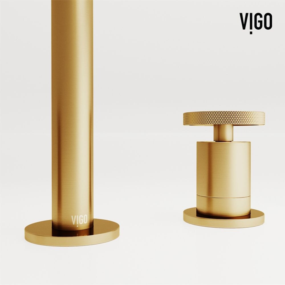 Cass 10" W Widespread 2-Handle Bathroom Faucet in Matte Brushed Gold