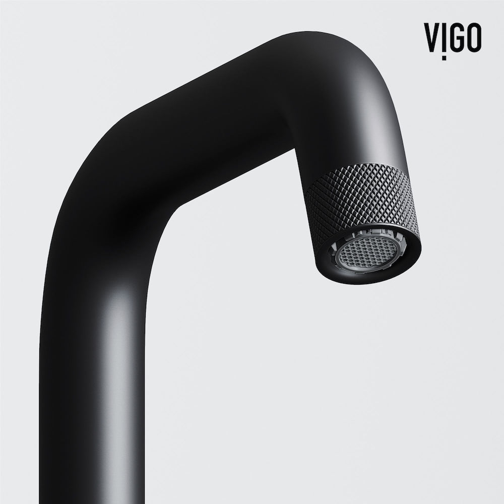 Cass Oblique Single Hole Single-Handle Bathroom Faucet in Matte Black