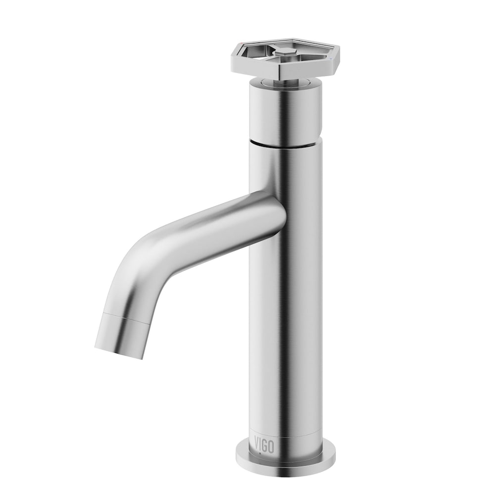 Robinet de salle de bain monotrou à poignée unique Pinnacle de Ruxton en nickel brossé