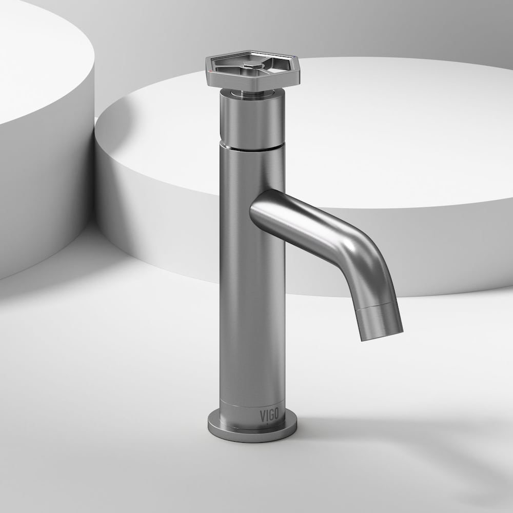 Robinet de salle de bain monotrou à poignée unique Pinnacle de Ruxton en nickel brossé
