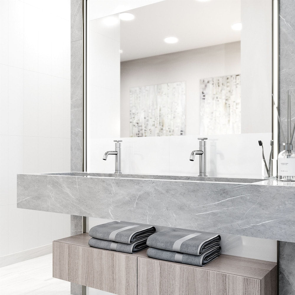 Robinet de salle de bain monotrou à poignée unique Pinnacle de Ruxton en nickel brossé
