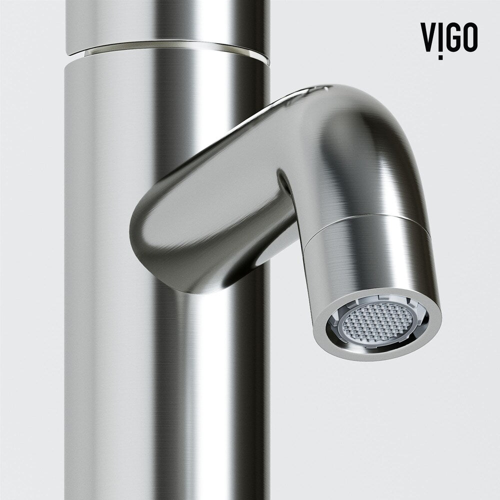 Robinet de salle de bain monotrou à poignée unique Pinnacle de Ruxton en nickel brossé