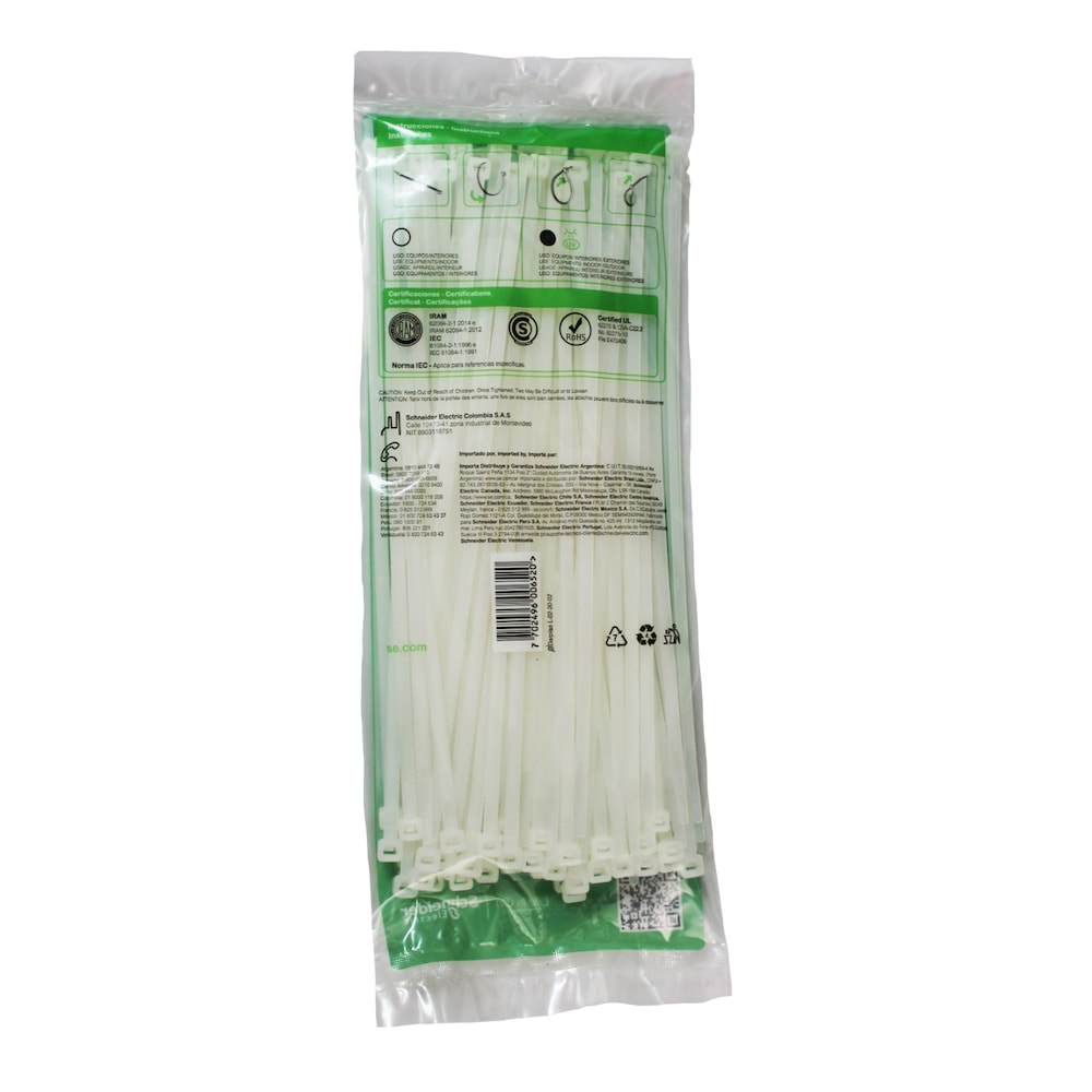 Attaches de câble robustes Dexson, 25 cm x 4,8 mm, blanc (paquet de 100)