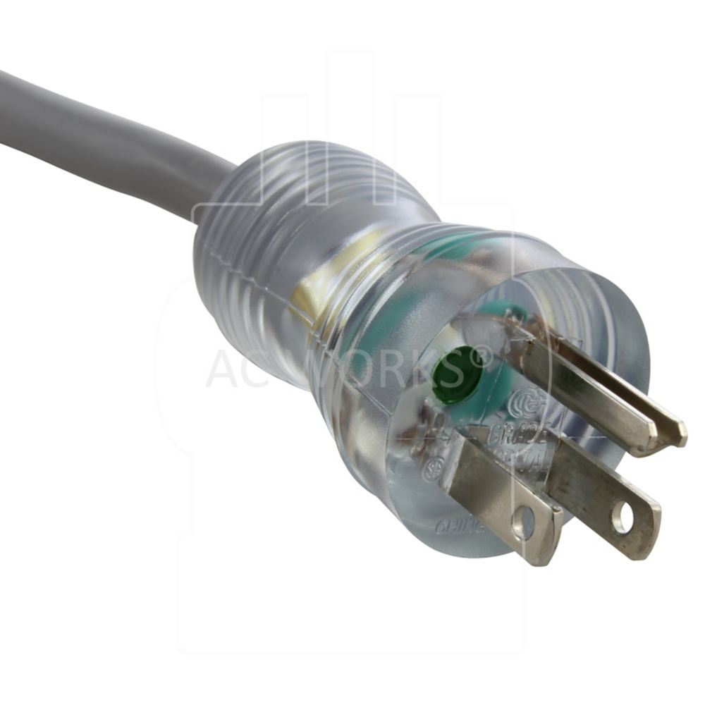 20ft. 14/3 15A Medical Grade Power Cord With IEC C19 Connector