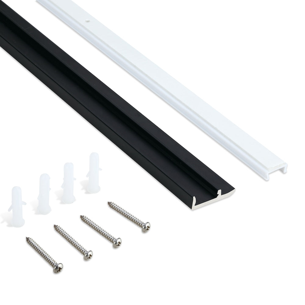 ClipTrim Noir Acier inoxydable 8 pi en aluminium anodisé SpeedTiles Garnitures auto-adhésives 1-Pack