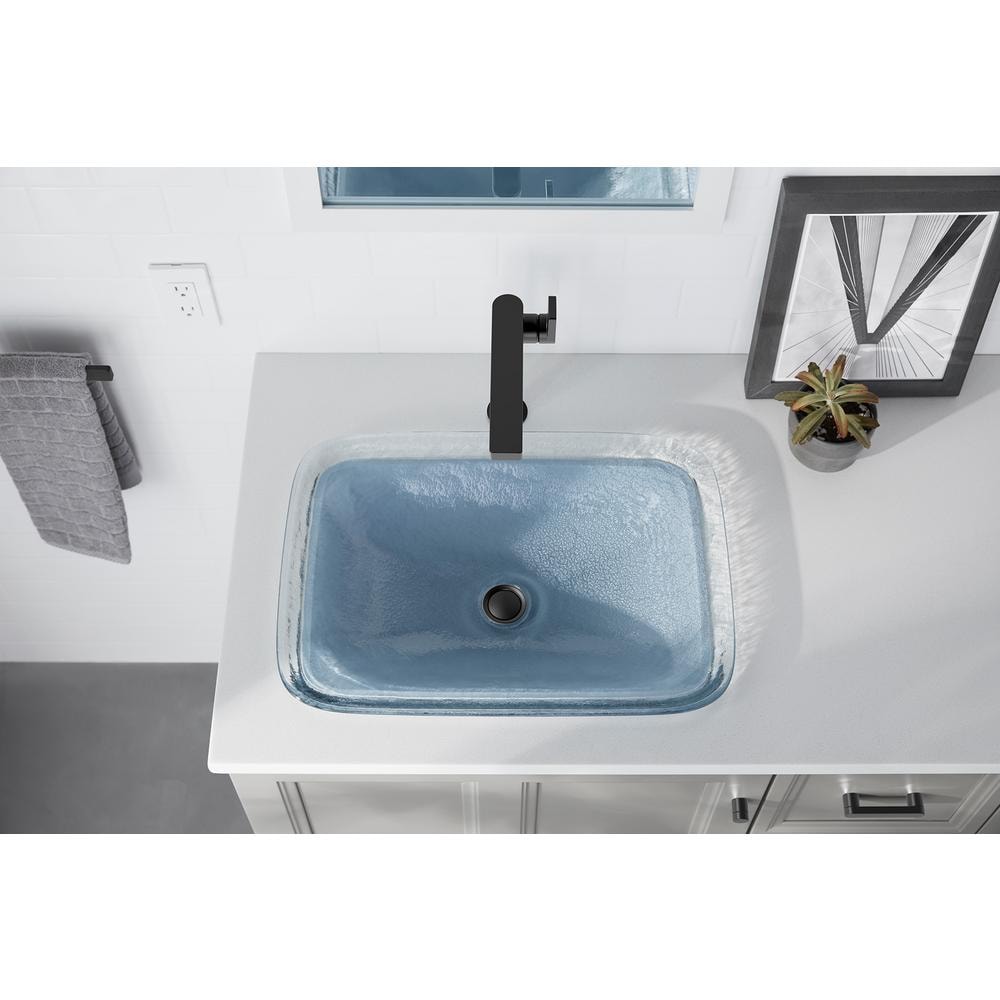 Composed Tall Single-Handle Single-Hole Bathroom Faucet with Lever Handle in Matte Black