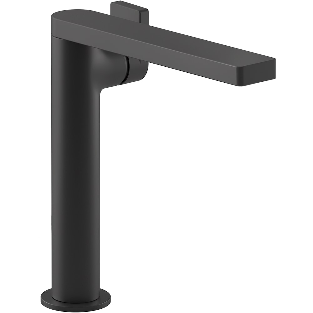 Composed Tall Single-Handle Single-Hole Bathroom Faucet with Lever Handle in Matte Black