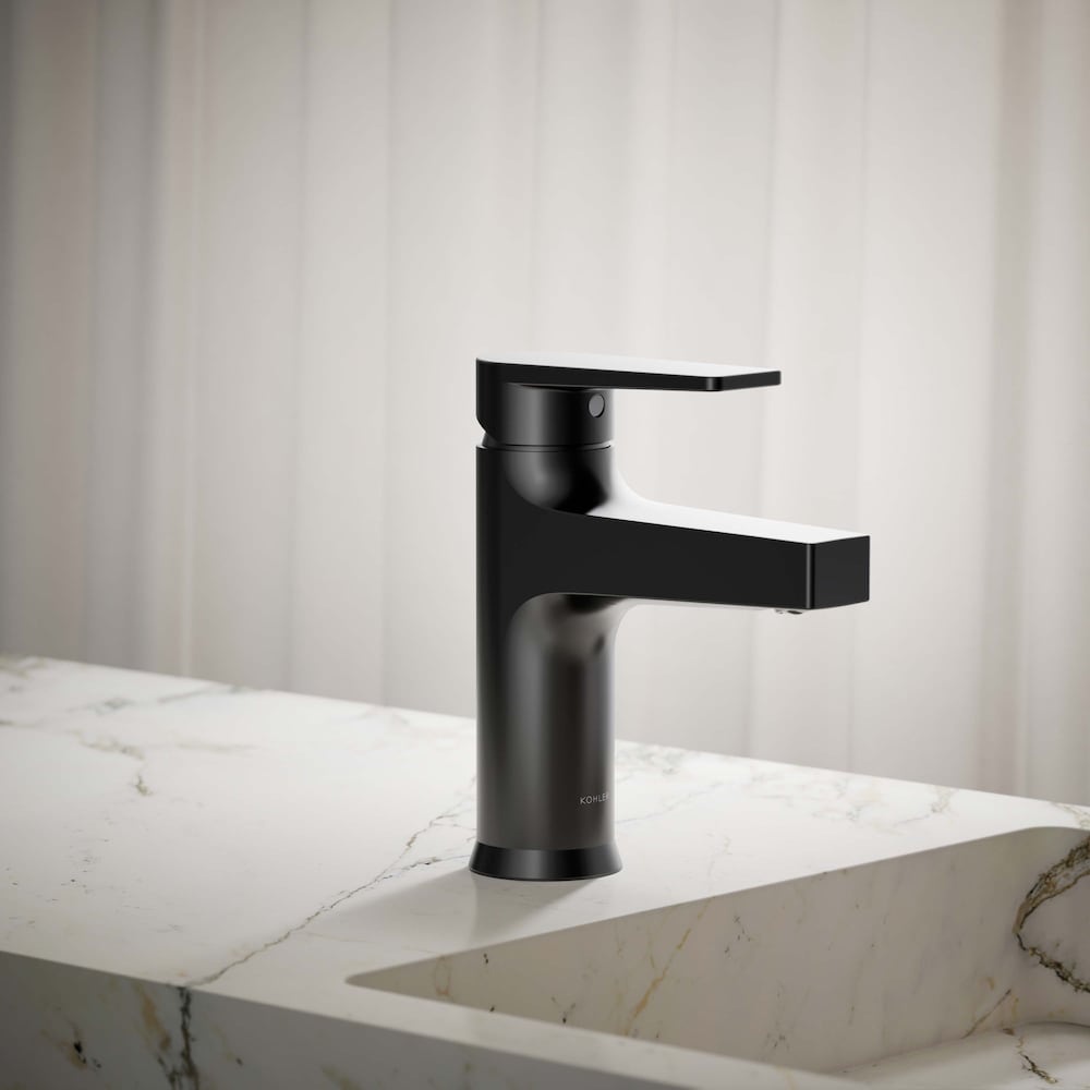 Robinet de lavabo de salle de bain à poignée unique Taut en noir