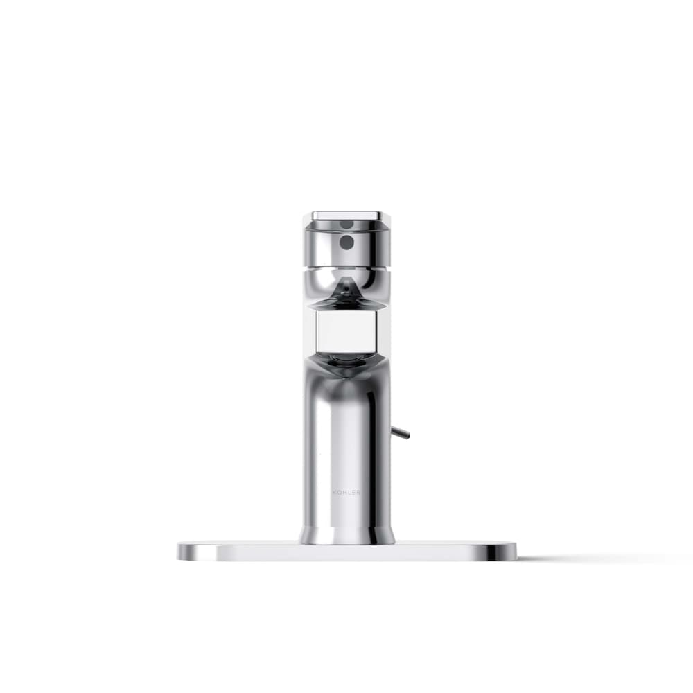 Robinet de salle de bain monotrou Taut à poignée unique avec rosace en chrome poli