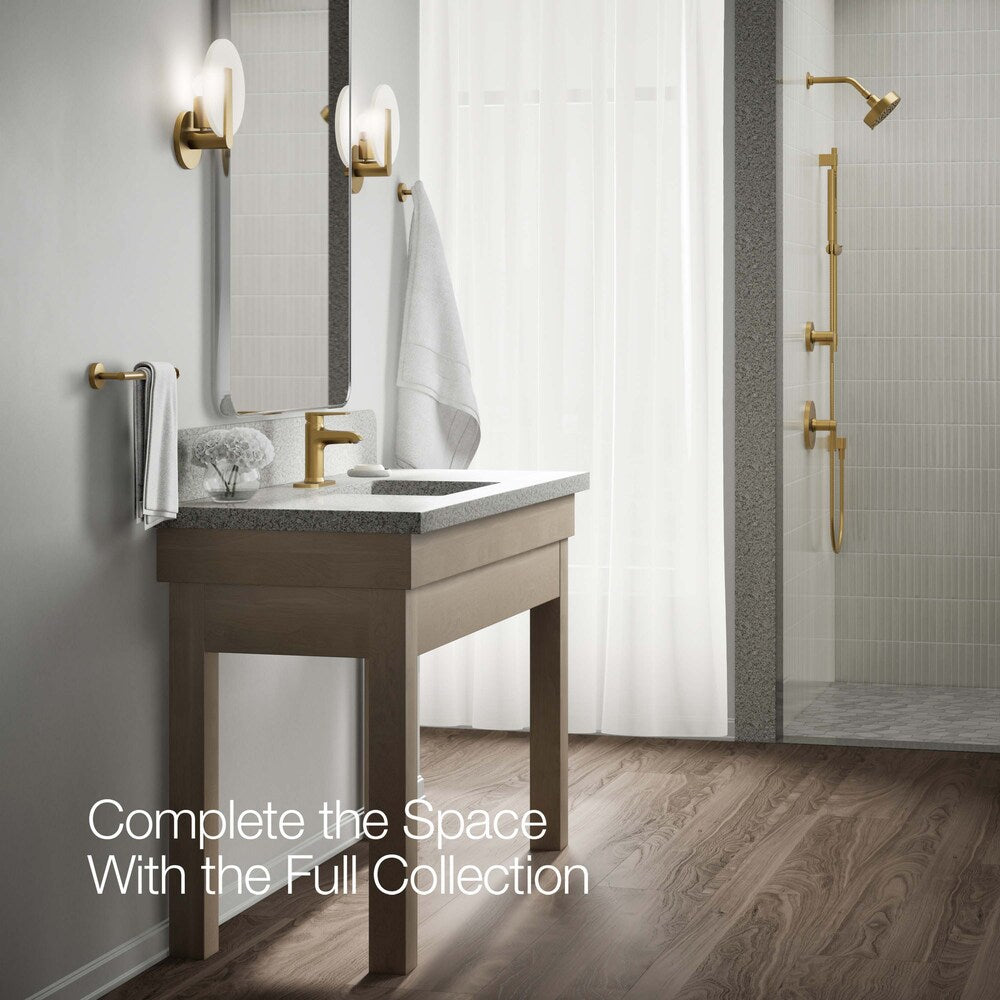 Hint Single-Handle Bathroom Faucet with Escutcheon Deck Plate in Gold