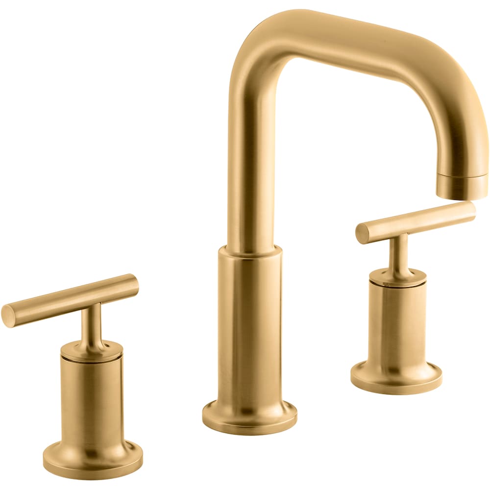 Purist Deck-Mount Bath Faucet, High-Flow Valve with Cross Handles in Brass