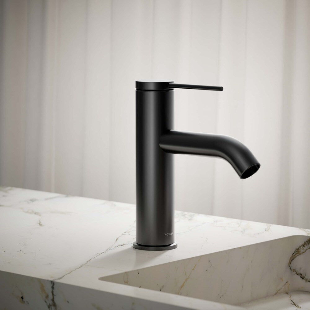 Components single-handle bathroom sink faucet in Black