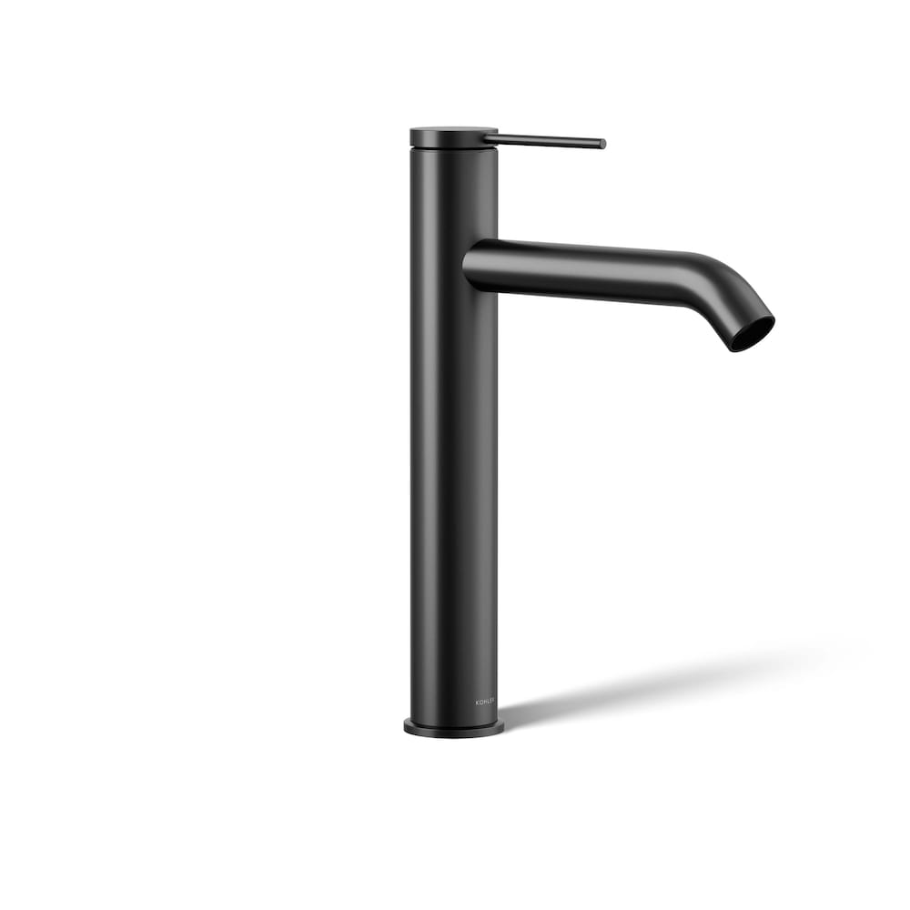 Components Single-handle bathroom sink faucet, Black