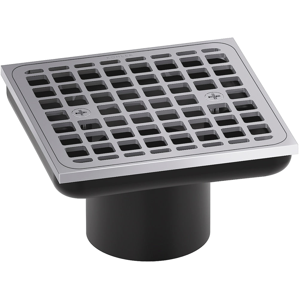 Clearflo 4.25 in. Brass Square Shower Drain, Polished Chrome (Drain Body not Included)
