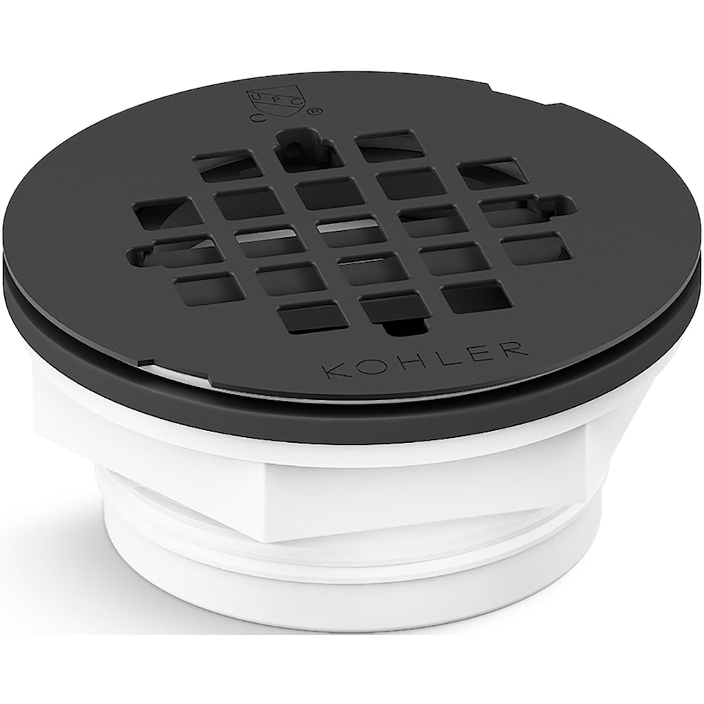Round PVC Shower Receptor Drain in Matte Black