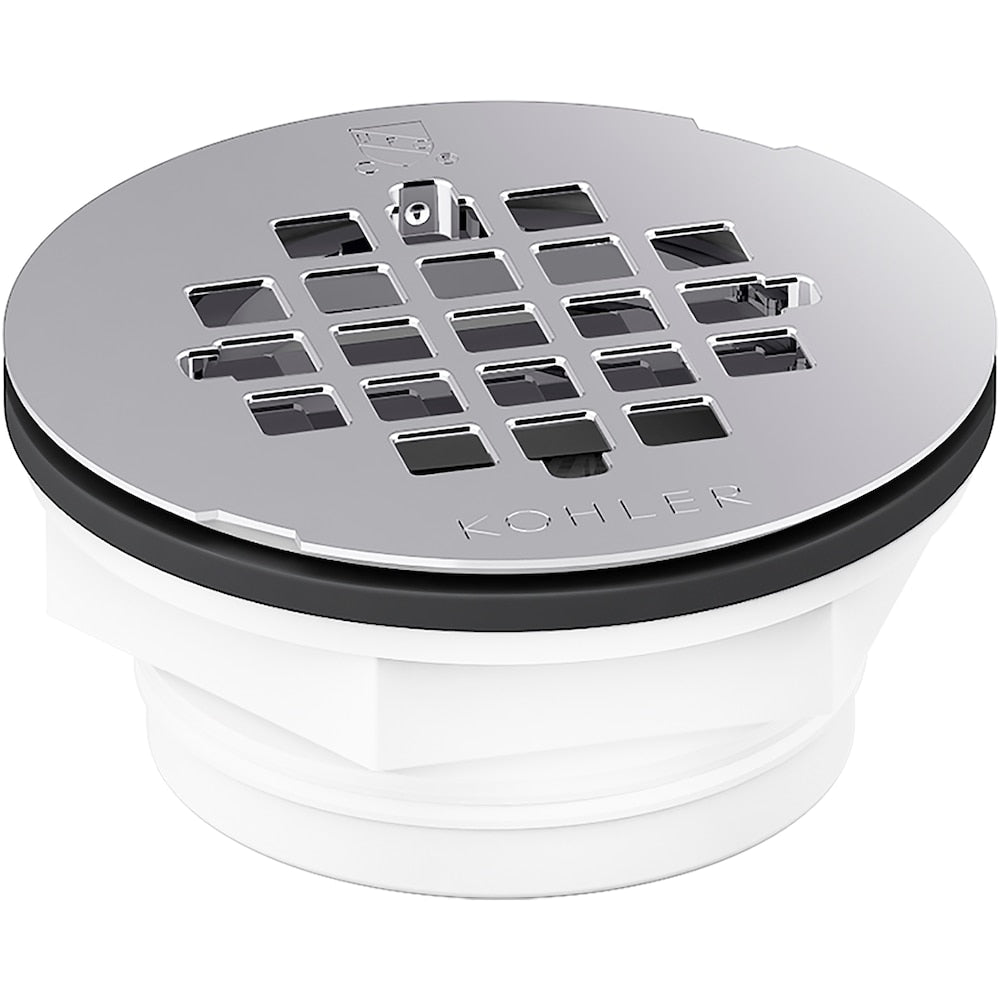 Round PVC Shower Receptor Drain in Polished Stainless