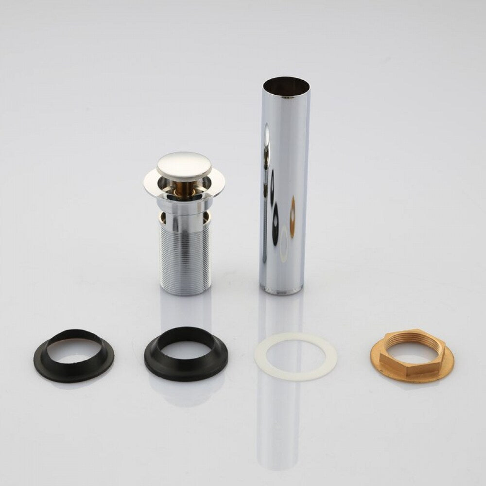 2.60-in. W Stainless Steel Bathroom Sink Drain With Overflow In Chrome AI-33592