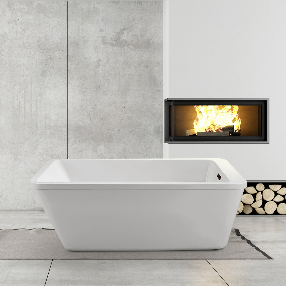 60 inch Streamline N240ORB Soaking Freestanding Bathtub and Tray with Internal Drain