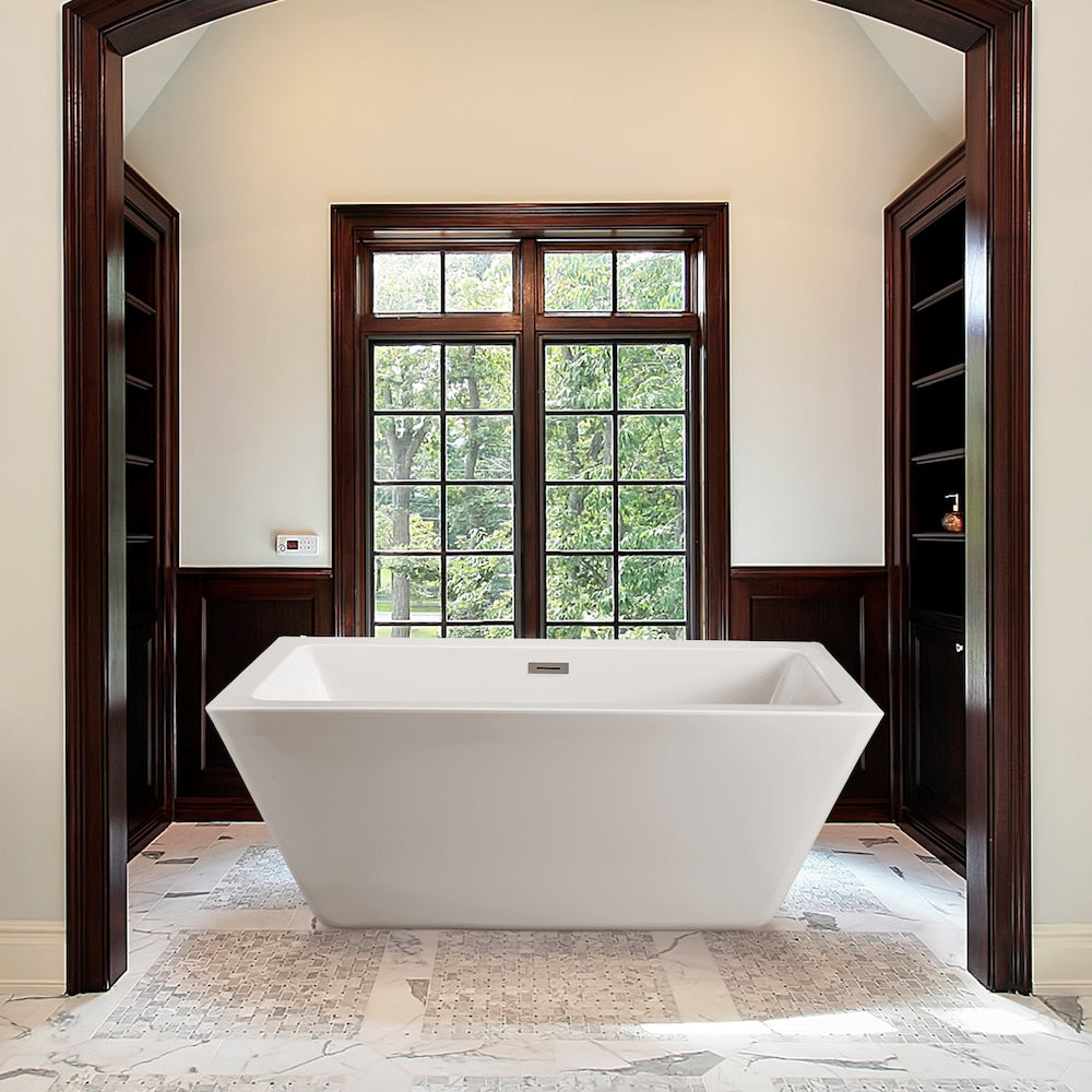 60 inch Streamline N320BNK Soaking Freestanding Bathtub and Tray with Internal Drain