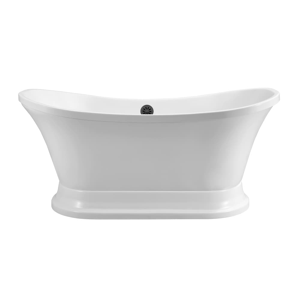 60 inch Streamline N10280BL Soaking Freestanding Bathtub with External Drain