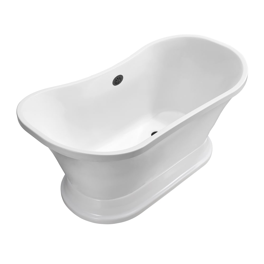 68 inch Streamline NPT9201BL Soaking Freestanding Bathtub with External Drain