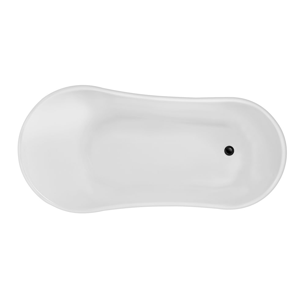 59 inch Streamline NPT9347BL-BL Clawfoot Bathtub with Internal Drain