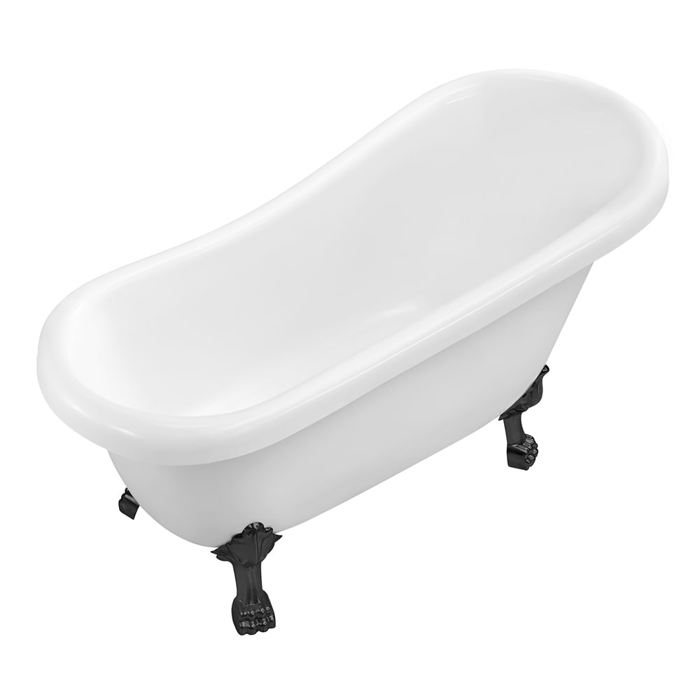 61 inch Streamline NPT9480BL-BL Soaking Clawfoot Bathtub with Internal Drain
