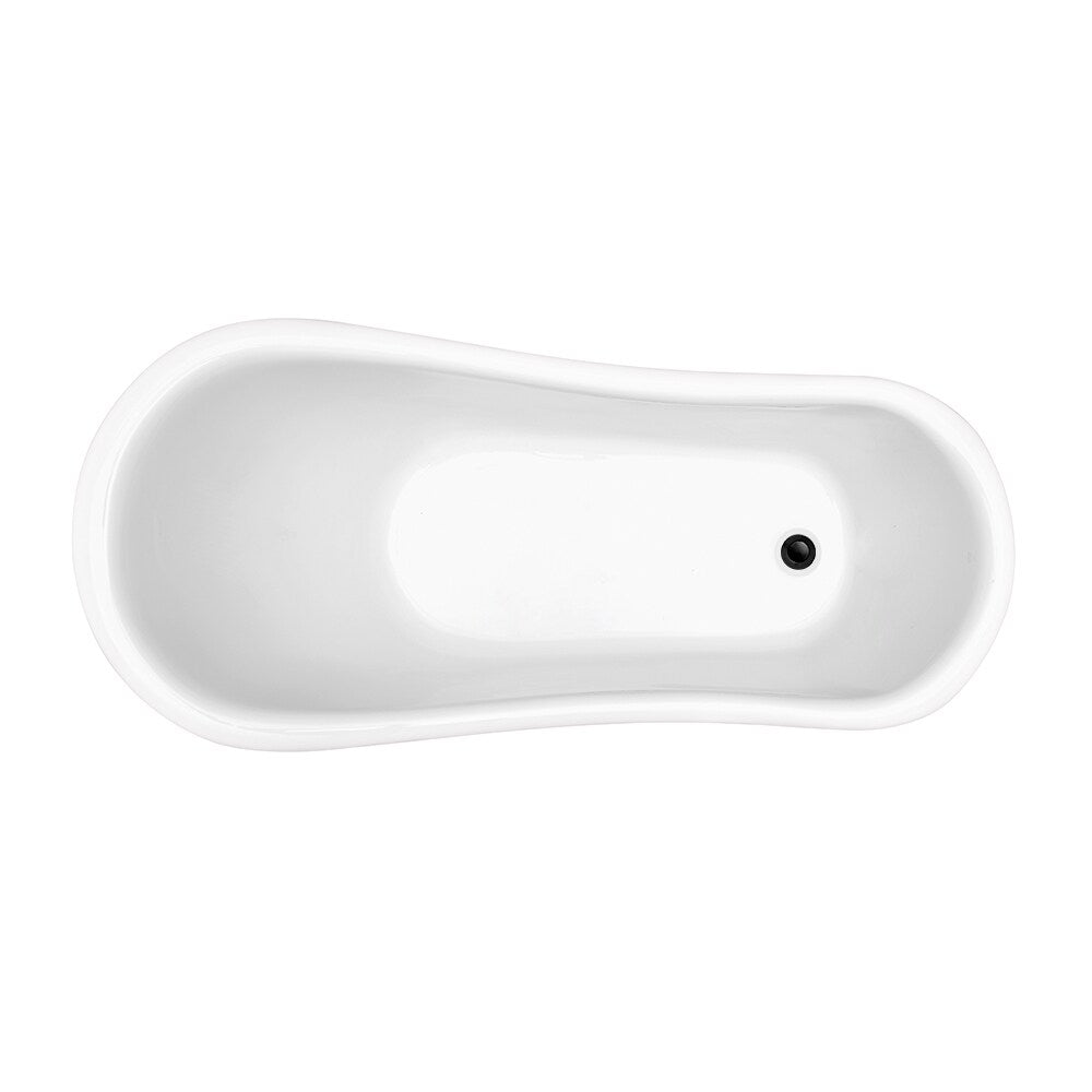 61 inch Streamline NPT9480BL-BL Soaking Clawfoot Bathtub with Internal Drain