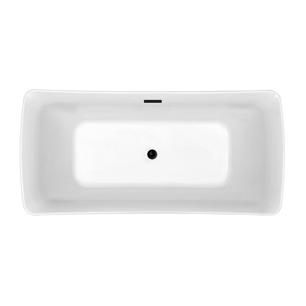 Baignoire autoportante Streamline NPT9541BL de 67 pouces avec drain interne