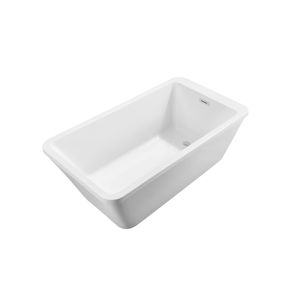 60 inch Streamline NPT9240CH Soaking Freestanding Bathtub with Internal Drain