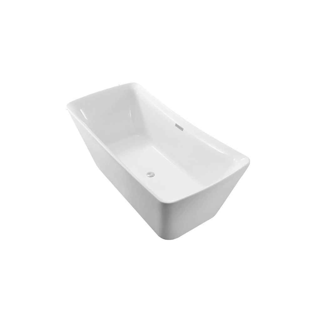 Baignoire autoportante Streamline NPT9542CH de 70 pouces avec drain interne