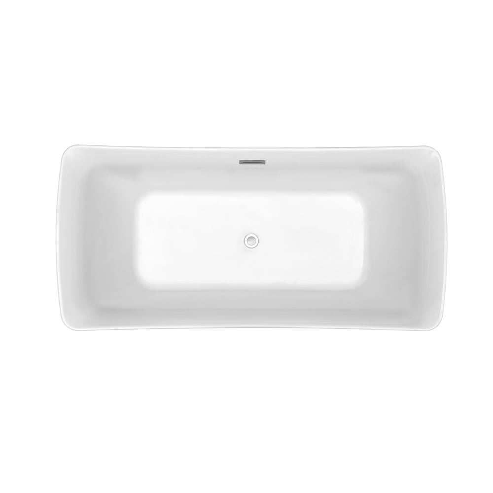 Baignoire autoportante Streamline NPT9542CH de 70 pouces avec drain interne