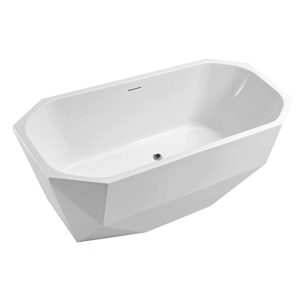 63 inch Streamline NPT9630CH Freestanding Bathtub with Internal Drain