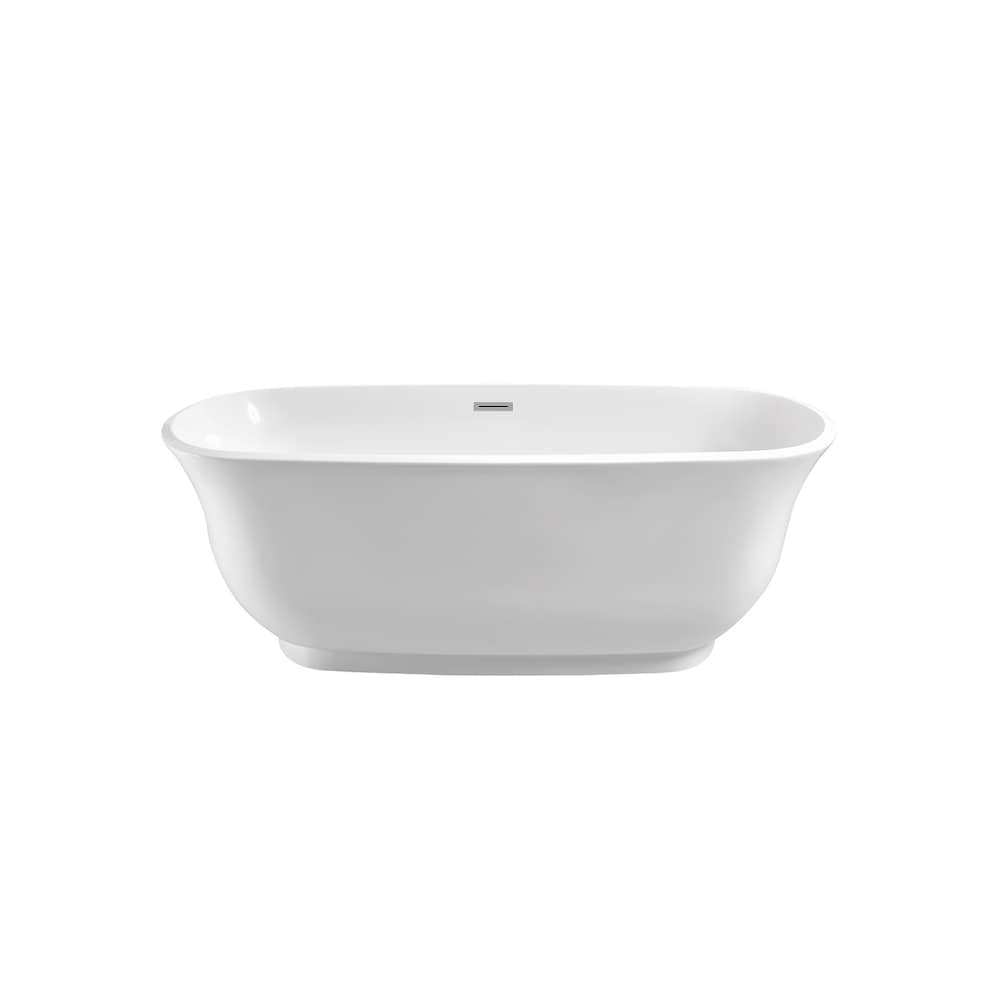 67 inch Streamline NPT9661CH Soaking Freestanding Bathtub with Internal Drain