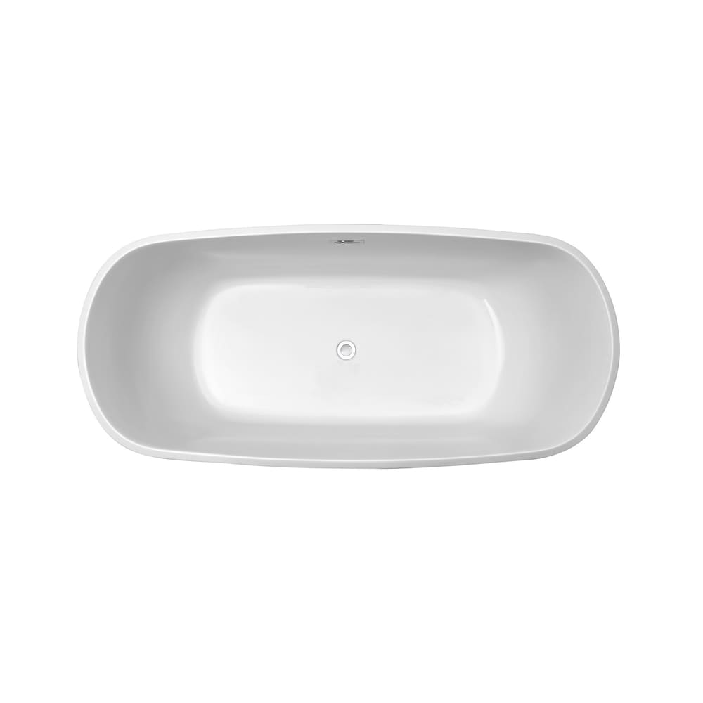 67 inch Streamline NPT9661CH Soaking Freestanding Bathtub with Internal Drain