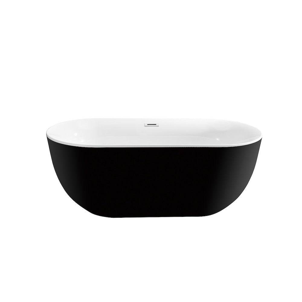 59 inch Streamline NPT9801CH Soaking Freestanding Bathtub with Internal Drain