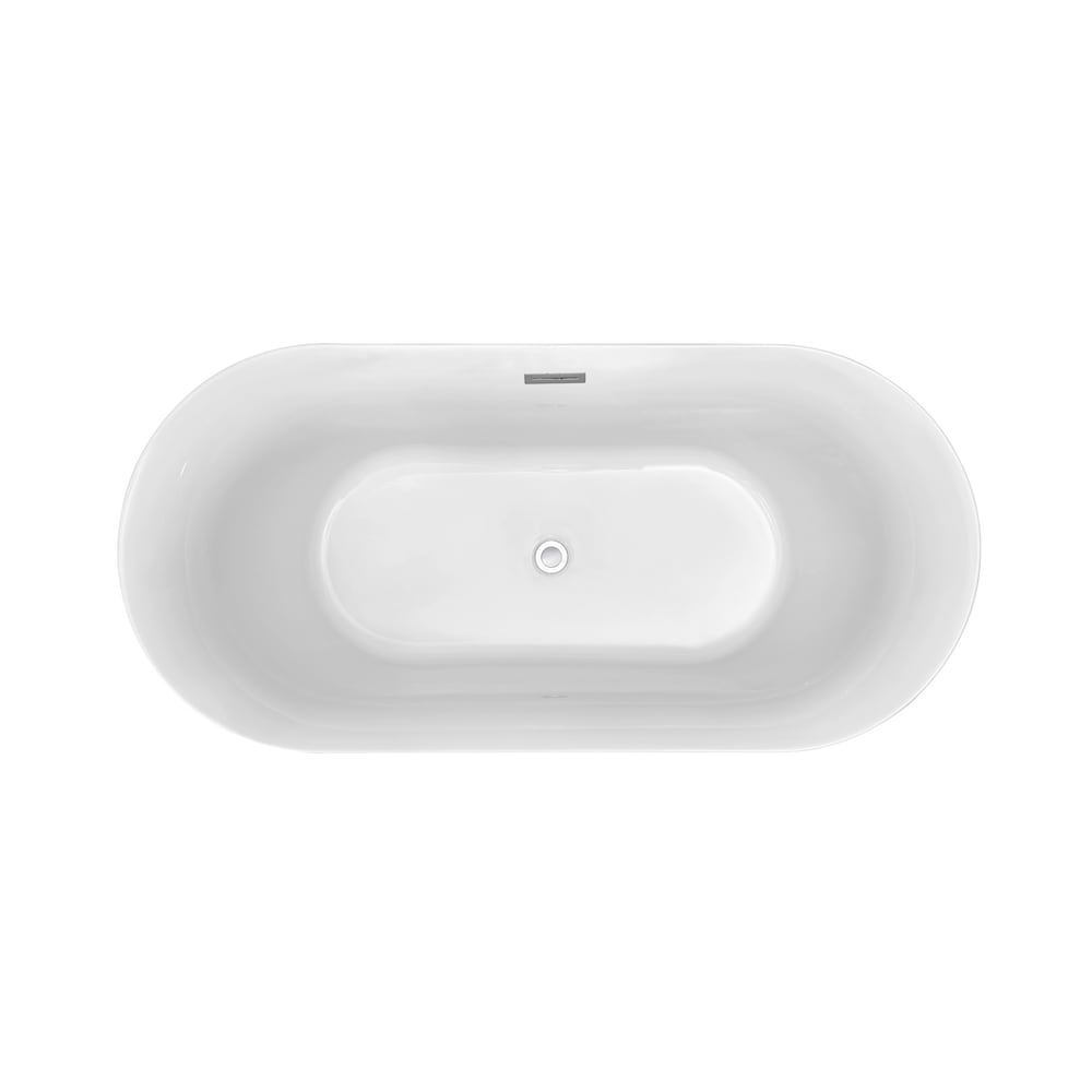 Baignoire autoportante Streamline NPT9801CH de 59 pouces avec drain interne