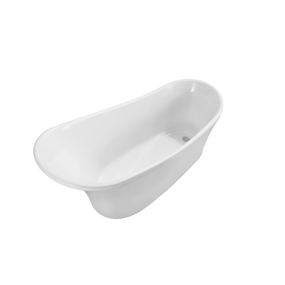 59 inch Streamline NPT9820CH Soaking Freestanding Bathtub with Internal Drain