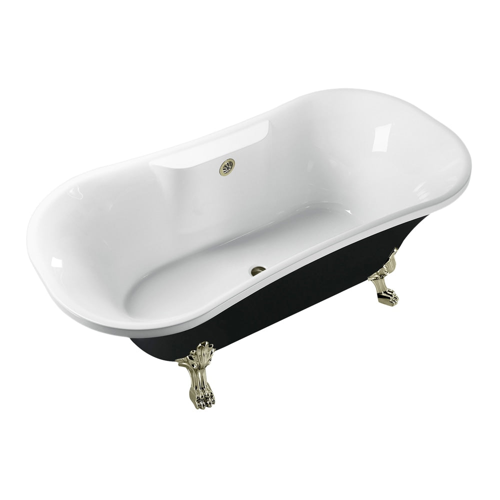 68 inch Streamline NPT9103BNK-BNK Clawfoot Bathtub with External Drain