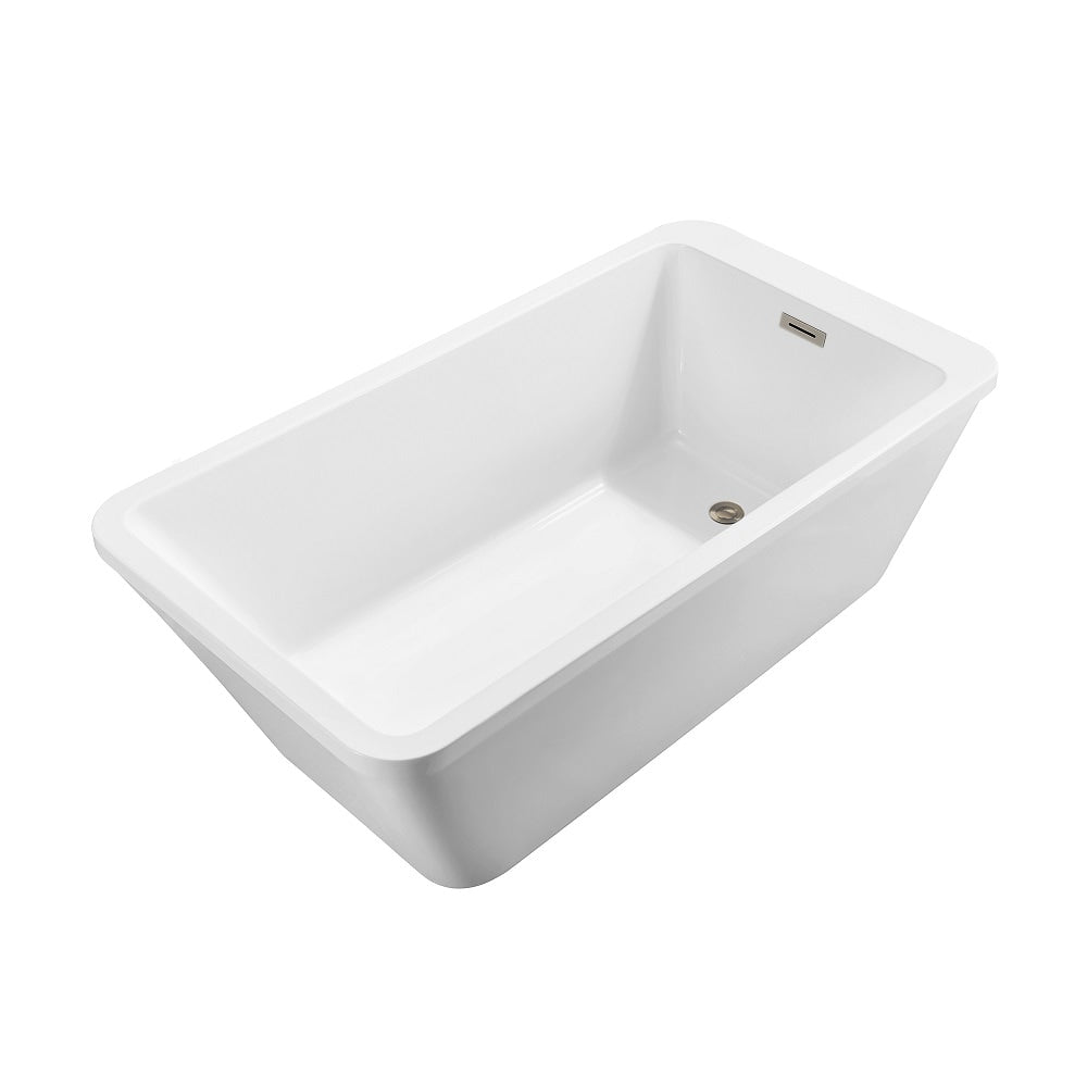 60 inch Streamline NPT9240BNK Soaking Freestanding Bathtub with Internal Drain