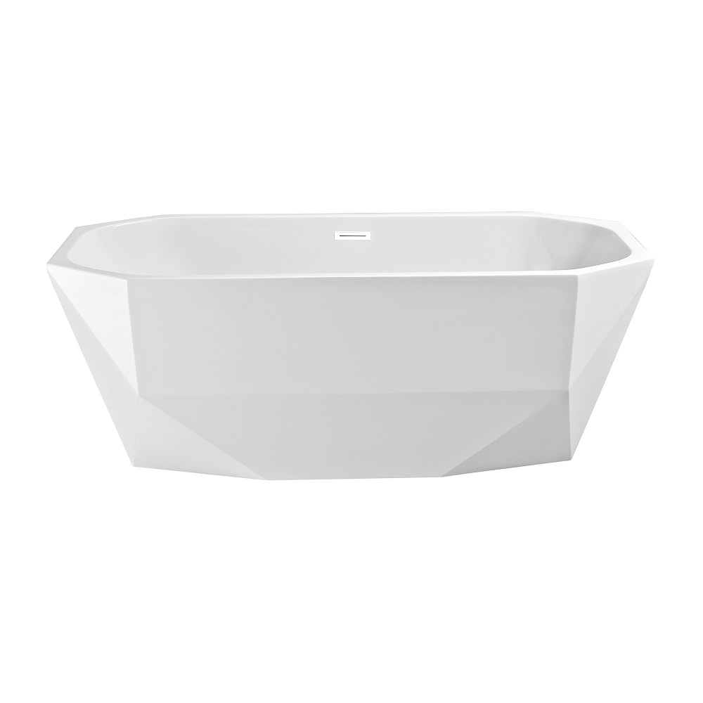 67 inch Streamline NPT9622WH Freestanding Bathtub with Internal Drain