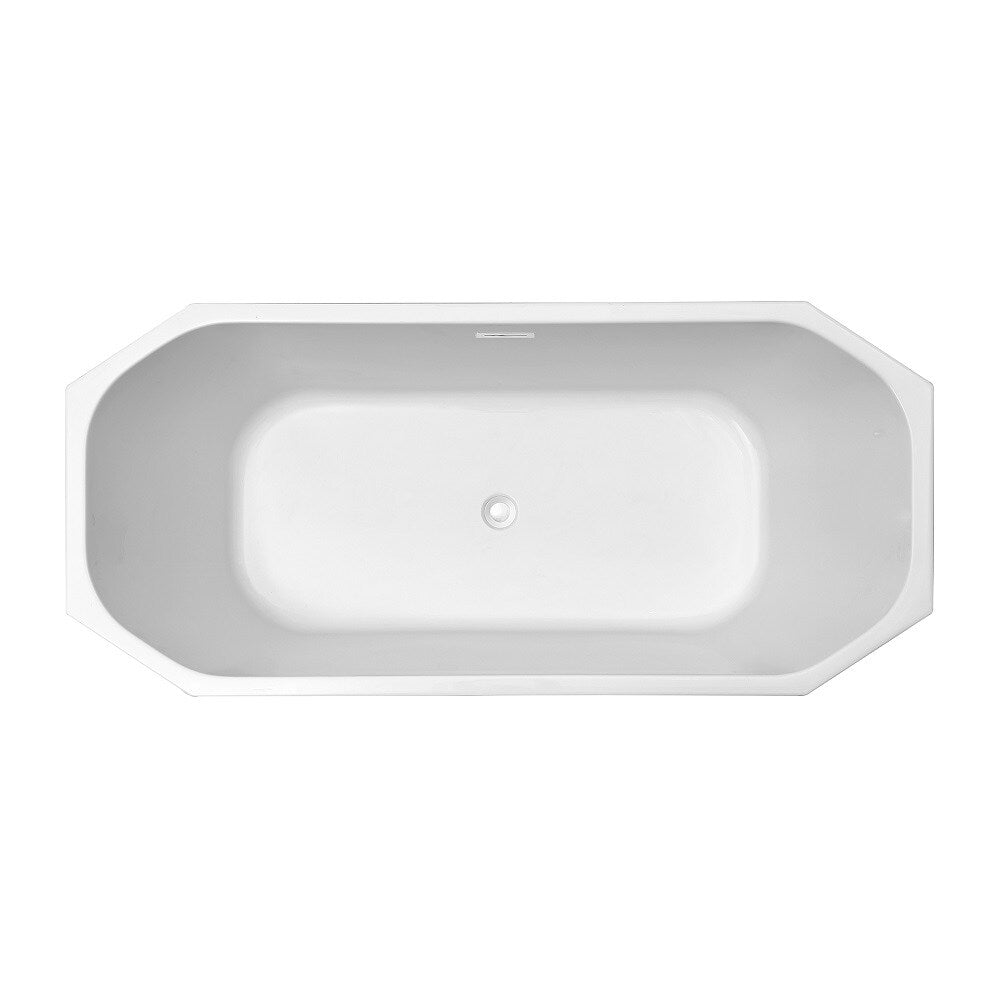 67 inch Streamline NPT9622WH Freestanding Bathtub with Internal Drain