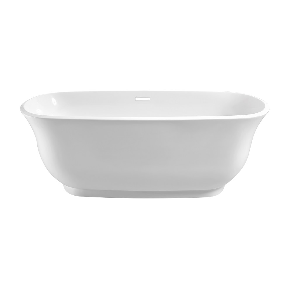 67 inch Streamline NPT9661WH Soaking Freestanding Bathtub with Internal Drain