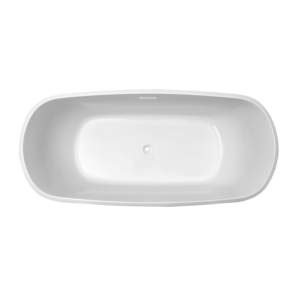 Baignoire autoportante Streamline NPT9661WH de 67 pouces avec drain interne