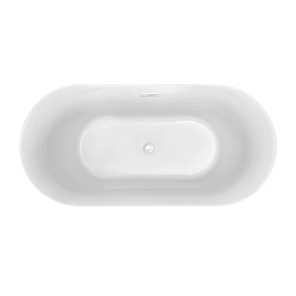 59 inch Streamline NPT9801WH Soaking Freestanding Bathtub with Internal Drain