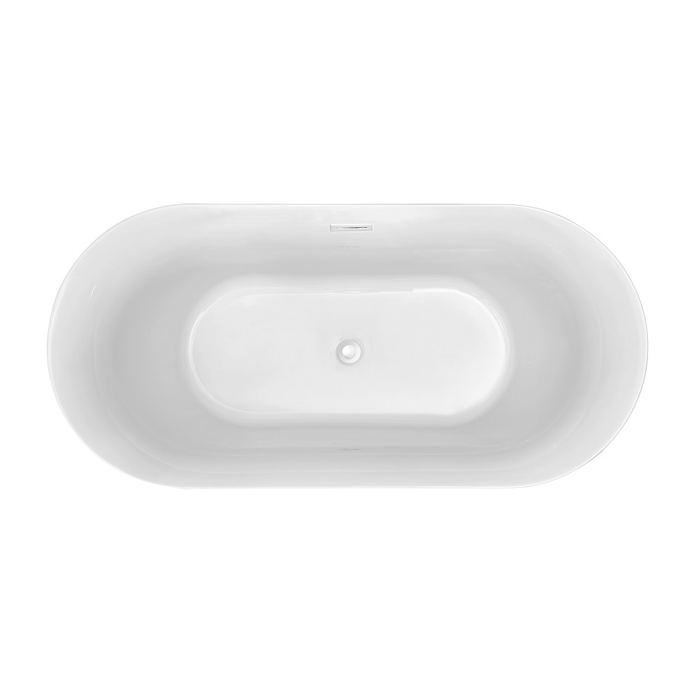 67 inch Streamline NPT9802WH Soaking Freestanding Bathtub with Internal Drain
