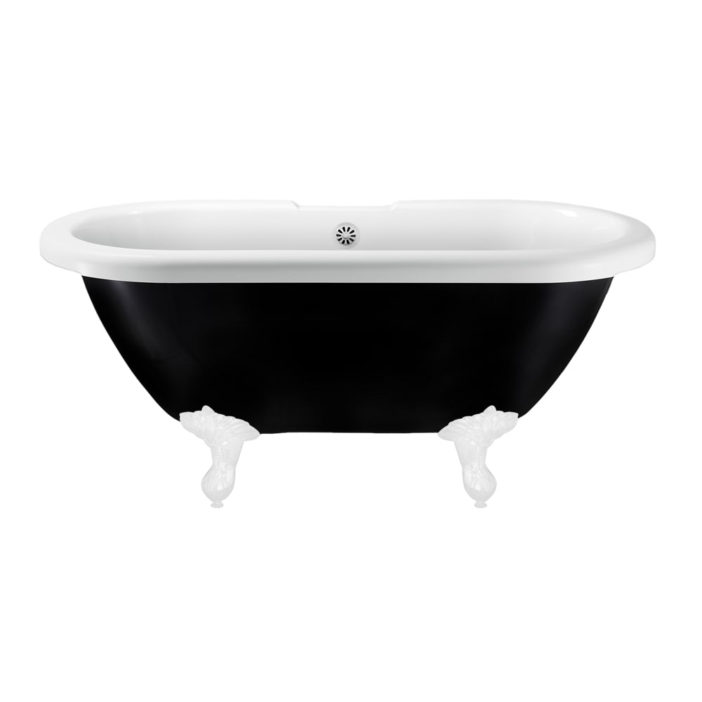 59 inch Streamline NPT91120WH-WH Clawfoot Bathtub with External Drain