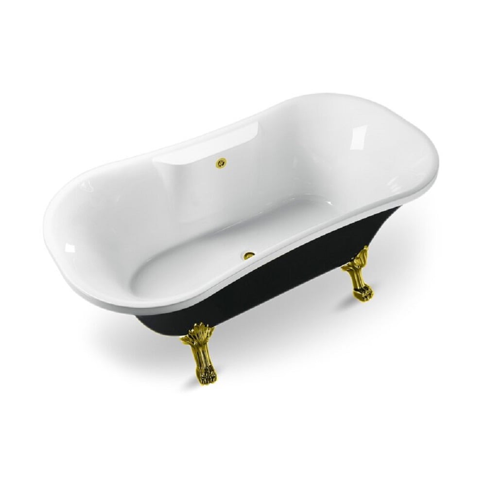 68 inch Streamline NPT9103GLD-GLD Clawfoot Bathtub with External Drain
